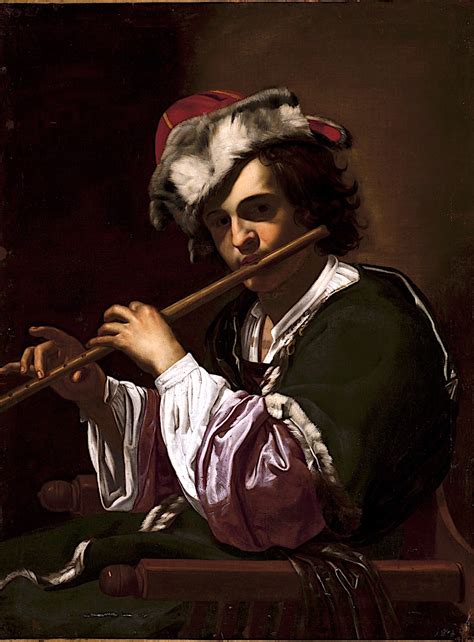 Boy With A Flute Painting Simon Vouet Oil Paintings