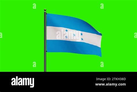 3D Rendered Honduras National Flag Waving Animation With Realistic Wind