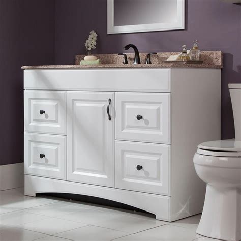 H bathroom vanity cabinet only in dark cognac. Glacier Bay Regency 48 in. Vanity Cabinet Only in White ...