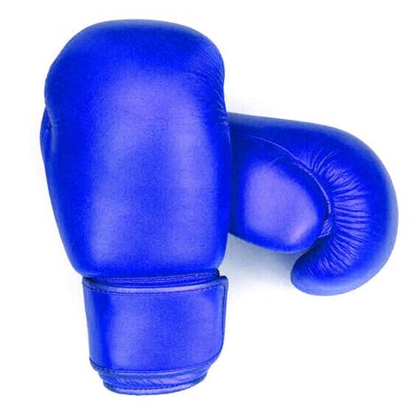 Plain Leather Boxing Gloves Blue