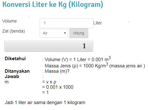 1 liter berapa ml ? Gaya Terbaru 37+ Konversi Liter Ke Kilo Gram