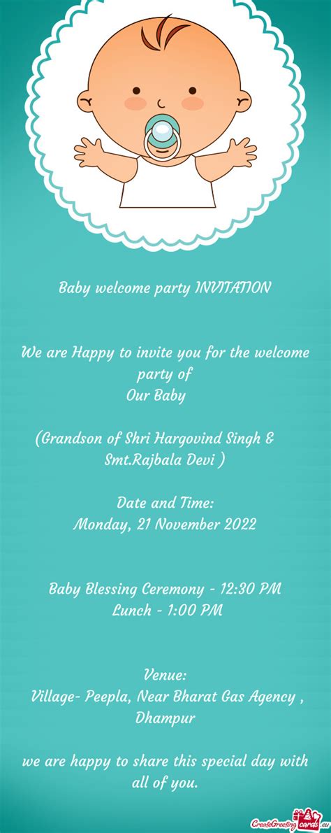 Baby Welcome Party Invitation We Are Happy To Invite You For The
