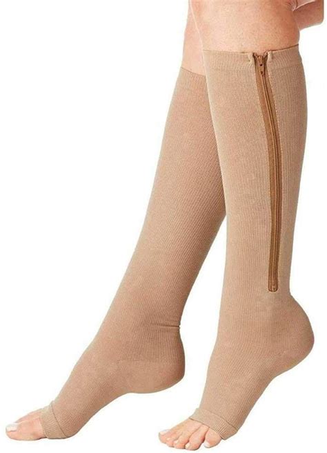 Dj House Zipper Medical Compression Socks With Open Toe Best Support