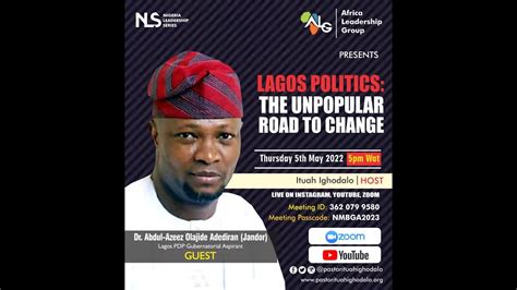 Lagos Politics The Unpopular Road To Change By Dr Abdul Azeez Olajide