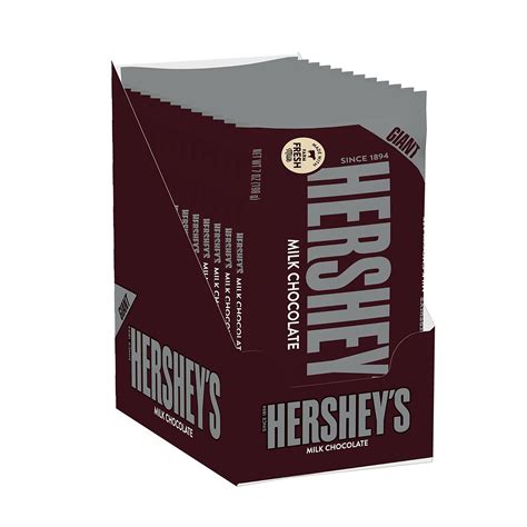 Buy HERSHEY'S Milk Chocolate Giant Candy Bar, Bulk, 7 oz Bars (12 Count