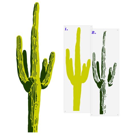 Saguaro National Park Wall Mural Stencil Set