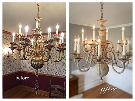 Fixer Upper Inspired! Brass Chandelier Makeover | Chandelier makeover, Brass chandelier makeover ...