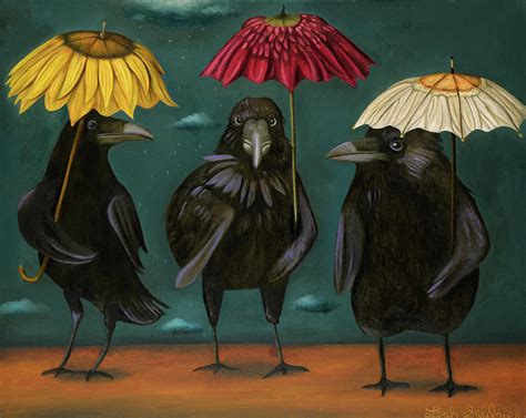 Ravens Rain Painting By Leah Saulnier The Painting Maniac Fine Art