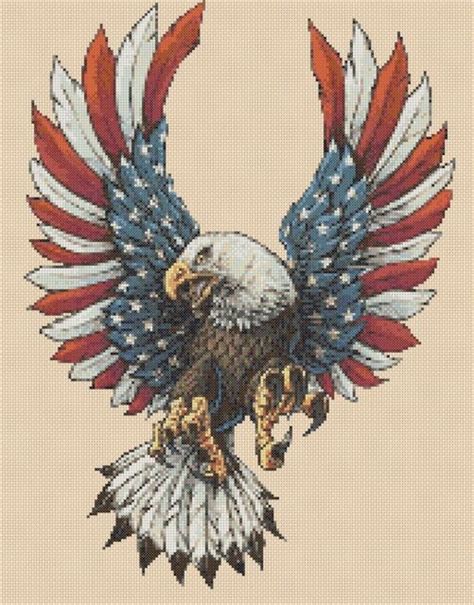 American Eagle Counted Cross Stitch Complete Kit Ebay