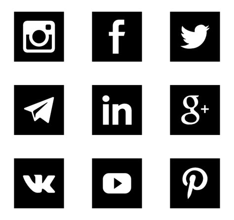 Social Media Icons Vector Free Download Black And White White Social