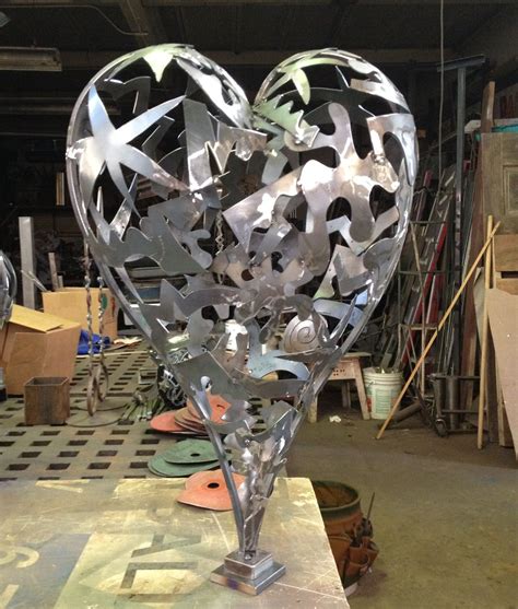 Heart 2013 Steel Sculpture Metal Heart Football Helmets Hearts