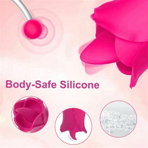 Rechargeable Rose Clit Licking Tongue Vibrator G Spot Oral Sex Toys For