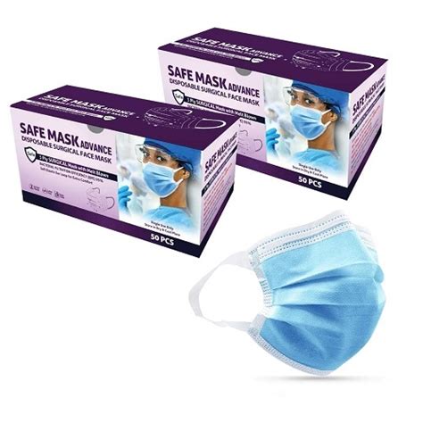 Safe Mask Advance Disposable Surgical Face Mask W Soft Elastic Eloop