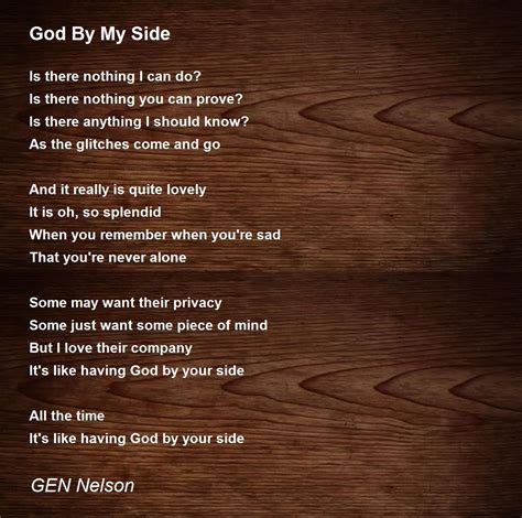 God By My Side God By My Side Poem By Gen Nelson