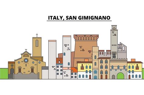 Italy San Gimignano City Skyline Architecture Buildings Streets