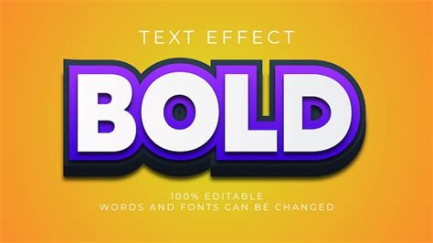 Premium Vector Editable Bold 3d Text Effect