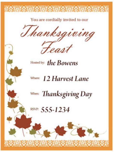 print  customizable thanksgiving invite  hgtv hgtv