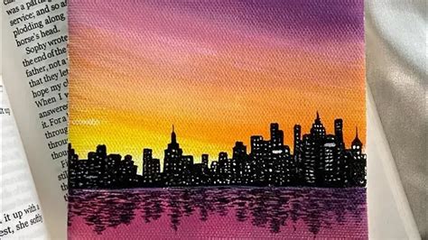 How To Paint Sunset Cityscape With Acrylicacrylic Painting For