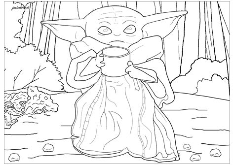 Don't miss this unofficial baby yoda coloring book, inspired by the li'l guy's biggest moments in the mandalorian. Baby Yoda Coloring Pages - Coloring Home