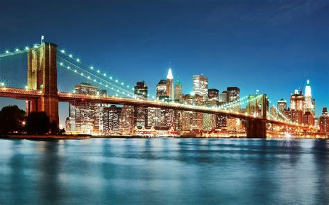 Brooklyn Bridge At Night Hd Wallpaper Wallpaper Flare