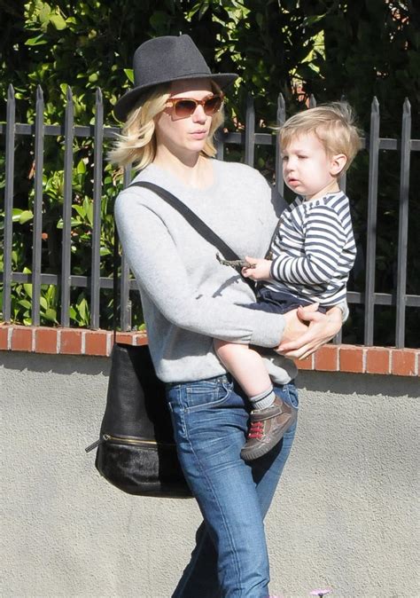 January Jones Held Her Son Xander While Out And About In La On