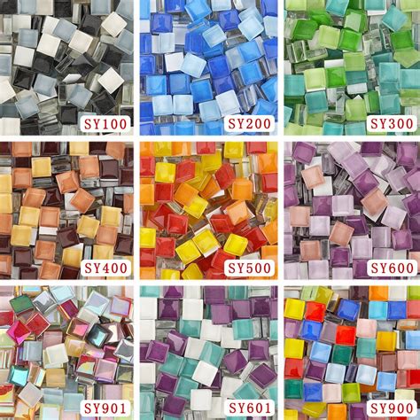 200g 205pcs 10 x 10mm square crystal glass mosaic tile green etsy