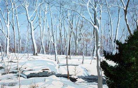Snowy Wood Painting By Jim Gerkin Fine Art America