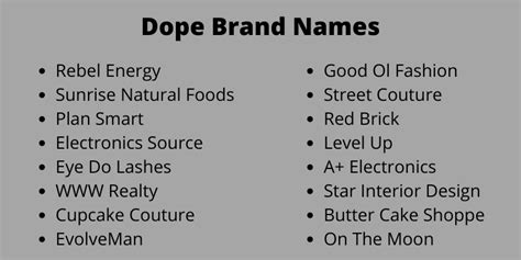 400 Creative Dope Brand Names Ideas And Suggestions