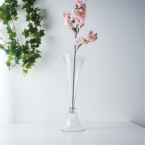 Efavormart Set Of 2 24 Clear Reversible Clarinet Glass Trumpet Vase