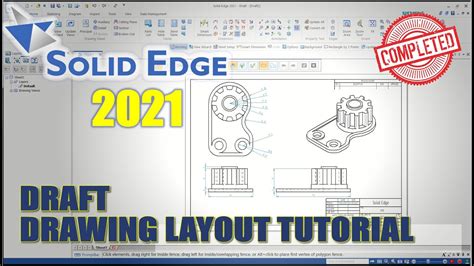 Solid Edge 2021 Draft Drawing Layout Tutorial For Beginner Complete