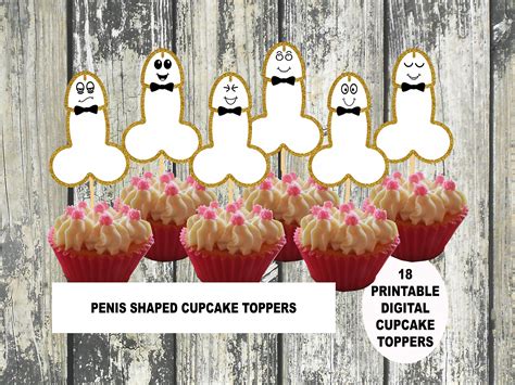 penis party picks penis cupcake picks gold penis toppers etsy