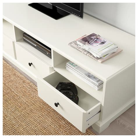 This furniture must be secured to the wall with the enclosed wall anchoring device. LIATORP TV bench, white, 571/8x191/4x173/4" (145x49x45 cm ...