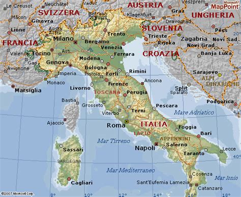 Cartina Geografica Dellitalia Ed Il Territorio Italiano