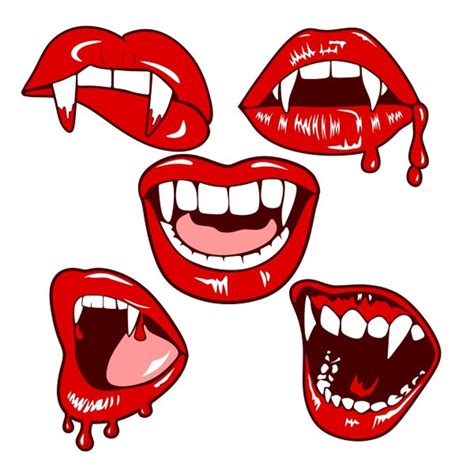 Vampire Mouth Cuttable Design Png Dxf Svg And Eps File Etsy
