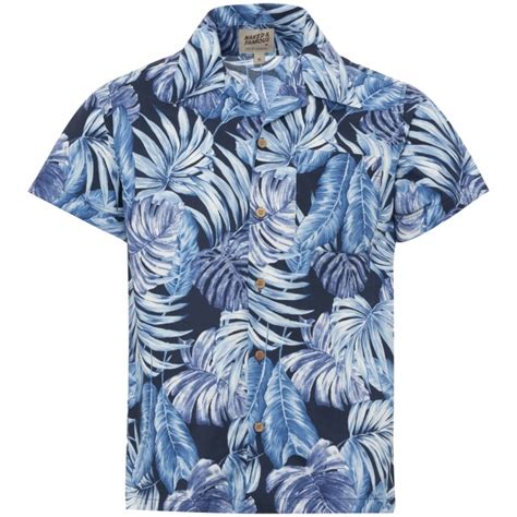 Naked And Famous Tropical Leaves Aloha Shirt Dandy Fellow