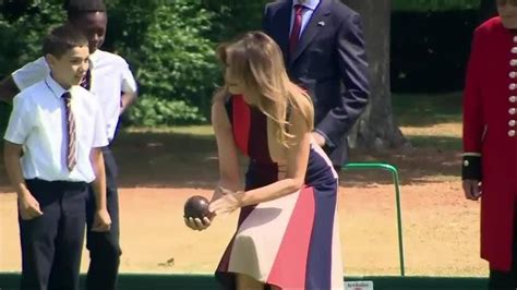 Melania Trump Tries Her Hand At Lawn Bowls
