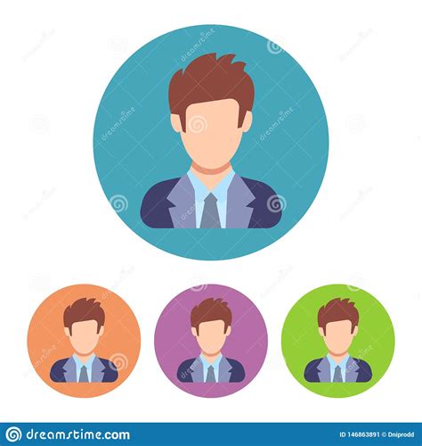 People Icon In Flat Style Stock Vector Illustration Of Head 146863891