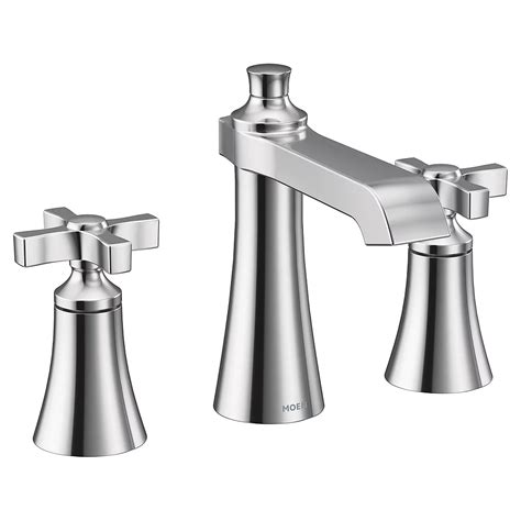 Moen Flara 8 Inch Widespread 2 Handle High Arc Bathroom Faucet In