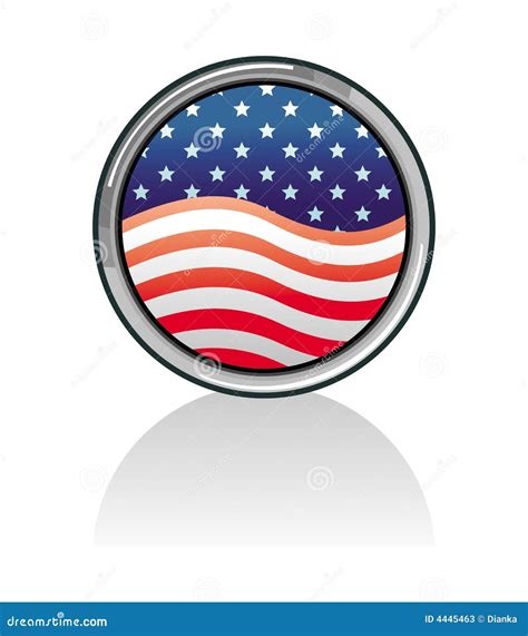 American Flag Button Set Usa Stock Vector Image 4445463