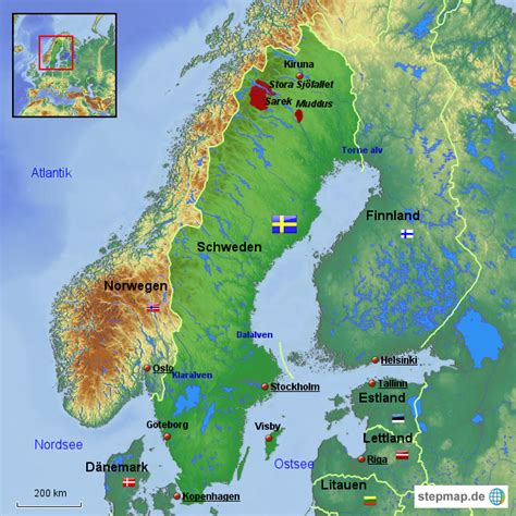 Stepmap Schweden Landkarte Für Schweden