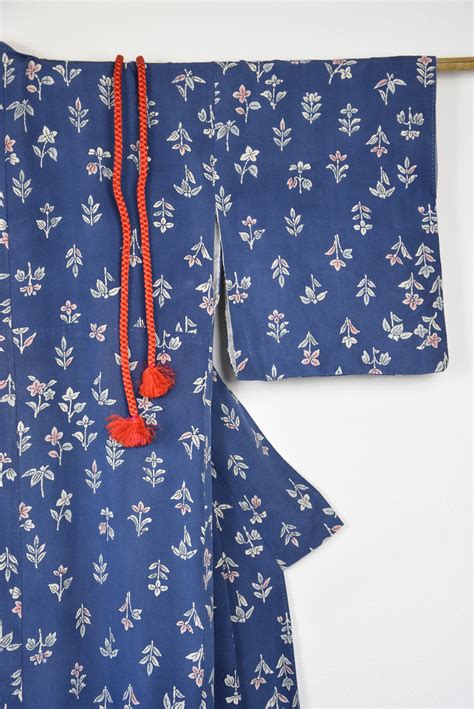 Japanese Vintage Kimono Robe Silk Including Obijime Kumihimo Belt Silk Gown Robe Boho