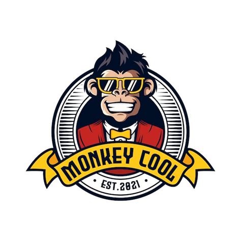 Premium Vector Cool Monkey Head Logo Vector Illustration