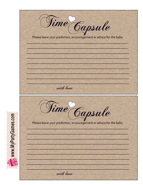 Free Printable Cards For Baby Time Capsule Baby Time Capsule Time