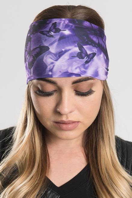 Purple Butterfly Illusion Soaker Headband Antelope Creek Leather