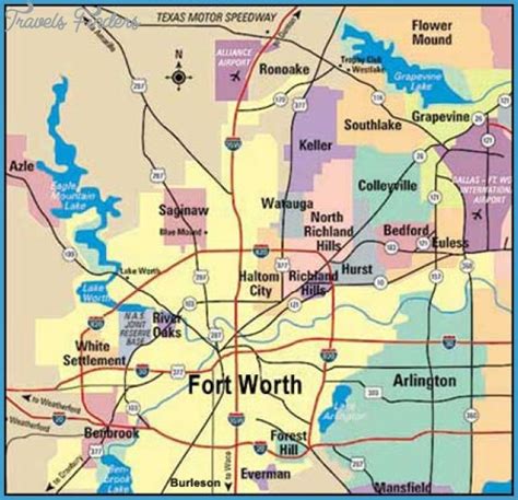 Fort Worth Map Tourist Attractions Travelsfinderscom