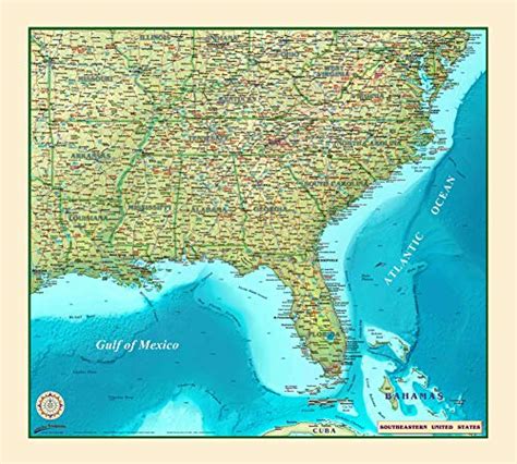 Southeastern United States Jumbo Size Wall Map Wide World Maps And More