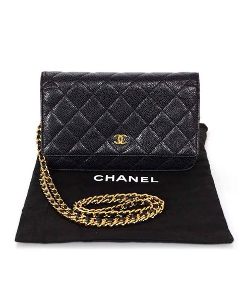 Chanel Black Caviar Leather Woc Wallet On Chain Crossbody Bag Ghw For