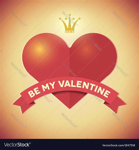 Vintage Valentines Day Hipster Card With Heart Vector Image