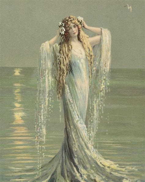 Art Nouveau Mermaid Bride Water Nymph Fairy Fairies Sea Nymph Etsy