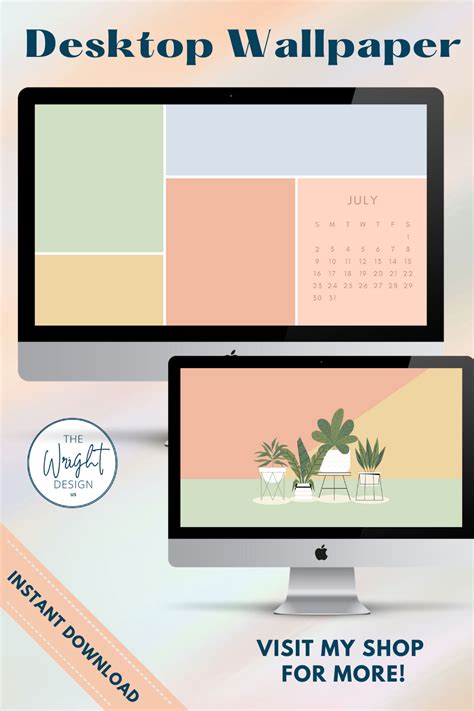 2022 2023 Cute Minimalist Pink Desktop Wallpaper Organizer Etsy In
